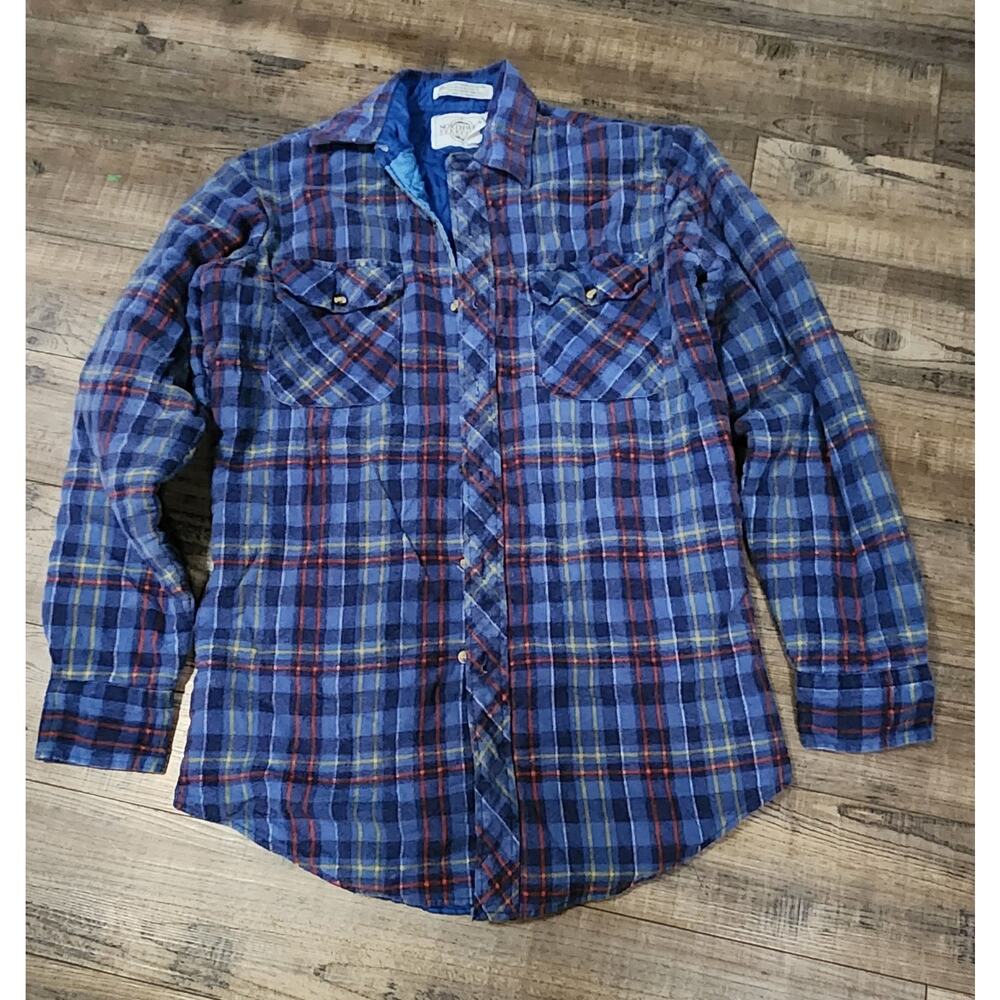 Vtg Northwest Territory Long Sleeve Button Up Quilted Plaid Jacket Sz Small 2121